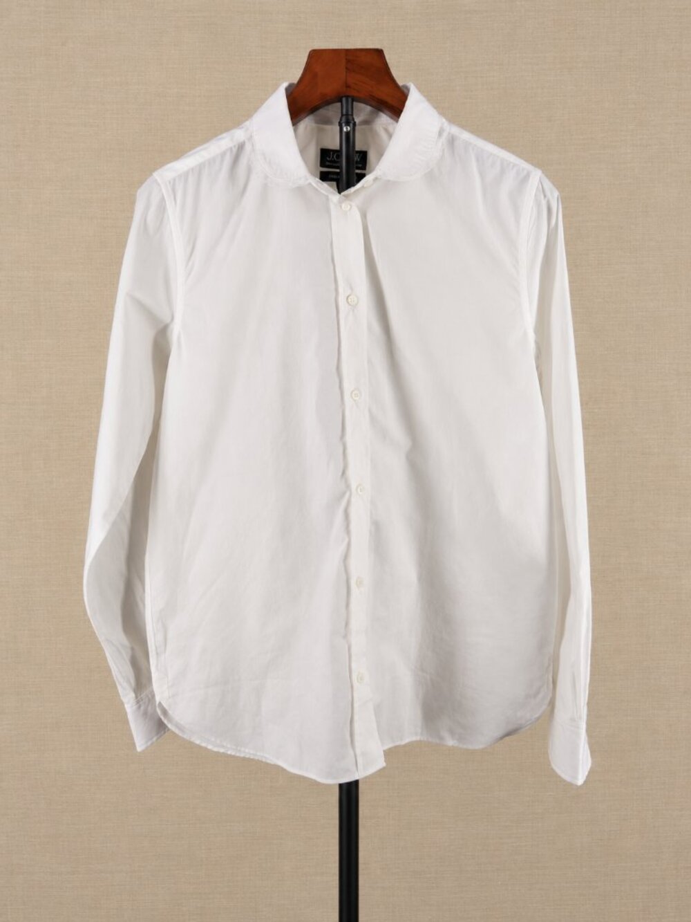 J.Crew Jules Lace-Collar Cotton Poplin Button-Up Shirt Women’s Size 6 White